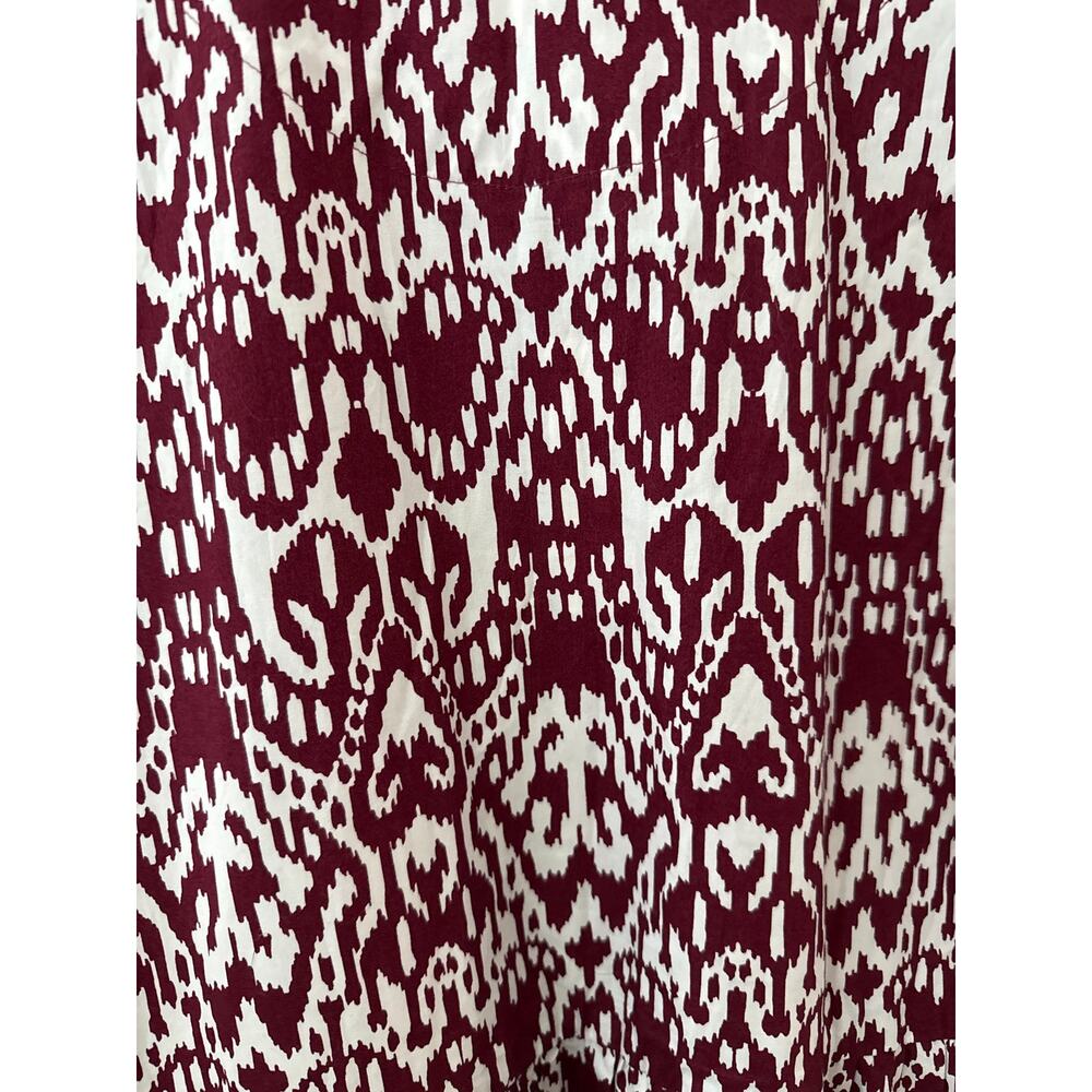 Anthropologie Maeve The Bettina Cotton Shirt Dress Wine White Print Size Small - Picture 9 of 10